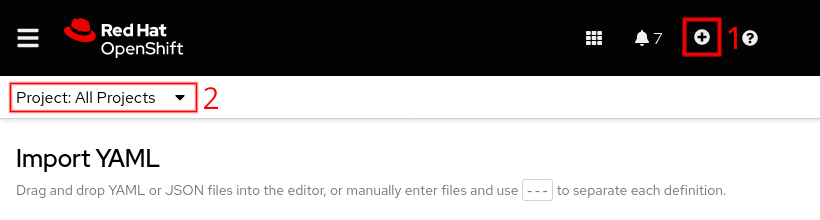 OpenShift YAML import